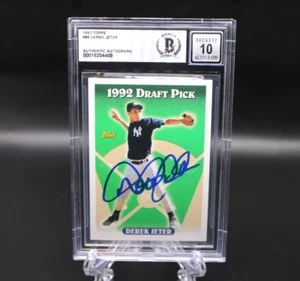 Tarjeta de novato Topps 1993 firmada por Derek Jeter #98 radiocontrol Beckett 10 automática BGS NY Yankees - Imagen 1 de 4