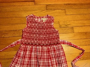 VTG Copper Key Smocked Red Plaid Summer Dress Size 8 - Picture 1 of 5
