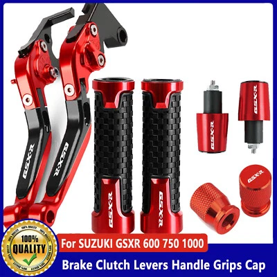 4Pcs-For SUZUKI GSXR 600 750 1000 NEW CNC Brake Clutch Levers Handle Grips Cap Foto 1 de 4