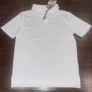 NWT Chubbies Boys XS The Vanna Youth Performance Polo Shirt White Short Sleeve - Picture 1 of 6