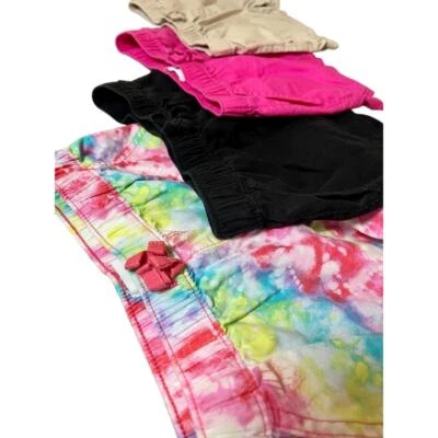 Childrens Place Lot of 4 Shorts Girls 6X/7 Multicolor TieDye Pink Khaki Black - Image 1 of 4
