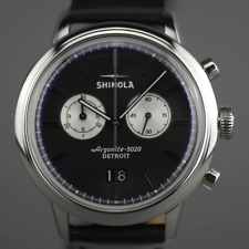 Shinola The Bedrock Chrono 42mm wrist watch with Black Dial and Leather strap