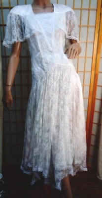 Vestido de encaje victoriano Gunne Sax Jessica McClintock talla 3/4 vintage Foto 1 de 4