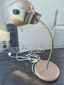 Vintage Schreibtischlampe gebogen flexibel Metall Industrie 50-70er französische Tischleuchte - Bild 1 von 3