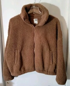 SOHO Women's Sherpa Fleece Camel Colored Zip Up Jacket With Pockets Oversized... - Picture 1 of 12
