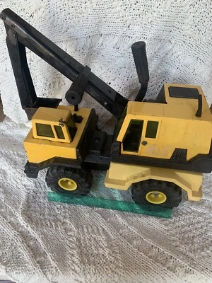 Vtg. Tonka Turbo Diesel Steel Back Hoe Excavator Shovel Truck XMB-975 16” Rusty - Image 1 of 4