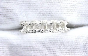 Sterling Silver Six 3mm Stone Mothers Prenotched Ring Gemstone Mounting Size 5 - Picture 1 of 3