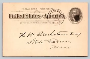 ANTIQUE 1895 Postal Card Bridgewater To State Farm MA - He Will Speak At Chapel - Picture 1 of 2