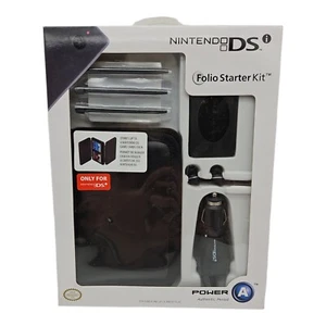 Nintendo DS Folio Starter Kit Negro con Estuche Adaptador Coche Auriculares Stylus - Imagen 1 de 11