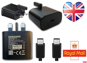 Genuine 25W Super Fast Charger Plug & Cable For Samsung Galaxy S21 S22 5G A52s - Picture 1 of 17
