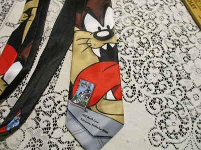 Corbata TAZ TASMANIAN DEVIL LOONEY TUNES COLECCIÓN SELLOS MARCA 1997 NUEVA CON ETIQUETAS Foto 1 de 4