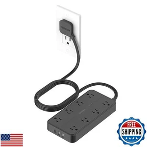 Surge Protector Power Strip, TESSAN Flat Plug Extension Cord with 8 Outlets 3 - Bild 1 von 5
