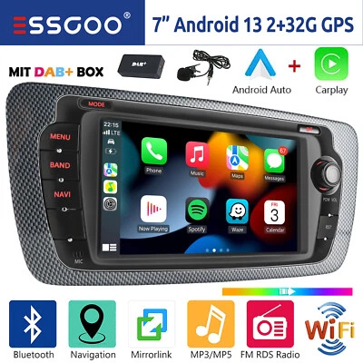 Für Seat Ibiza IV 6J 6P 2009-2013 DAB+ Android 14 Autoradio Carplay GPS Navi RDS - Bild 1 von 4