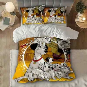 Dalmatian Family 101 Dalmatians Cartoon Fan Gift Happy 3D Quilt Bedding Set - Picture 1 of 3