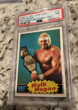 HULK HOGAN 1985 O-PEE-CHEE OPC WWF WRESTLING #16 "CHAMPION" ROOKIE CARD PSA 7
