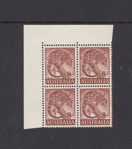 1965 8d Tiger Cat “WEAK ENTRY OVER BACK RETOUCHED” BW 359oa, MUH corner block - Picture 1 of 3