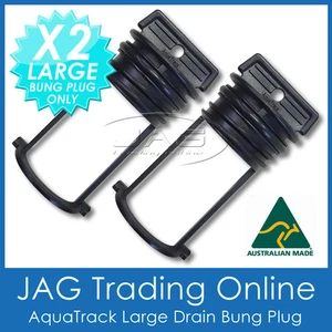 2 x AQUATRACK BLACK LARGE REPLACEMENT BUNGS ONLY - BOAT DRAIN BUNG PLUGS COARSE - Picture 1 of 3