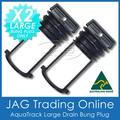 2 x AQUATRACK BLACK LARGE REPLACEMENT BUNGS ONLY - BOAT DRAIN BUNG PLUGS COARSE - image 1 of 3