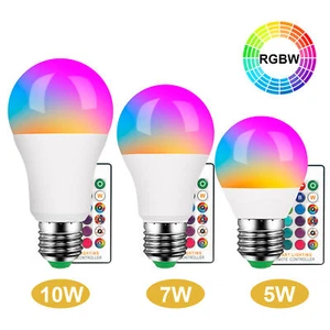 LED RGB Colorful Changing Light Bulb Dimmable Bulbs with Remote Control UK - Picture 1 of 13