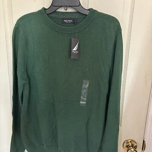 NEW Nautica Men’s 100%Cotton Long Sleeve Knit Sweater Small Green - Picture 1 of 6