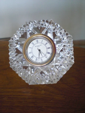 WATERFORD CRYSTAL CLASSIC LISMORE DIAMOND SHAPED DESK CLOCK Signed Ireland Cover