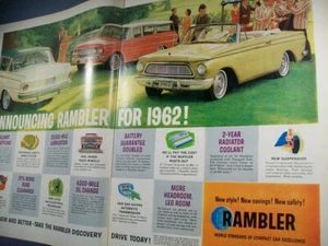 1962 Rambler Classic American Convertible Ambassador Wagon large-mag 3-pg car ad - Picture 1 of 3