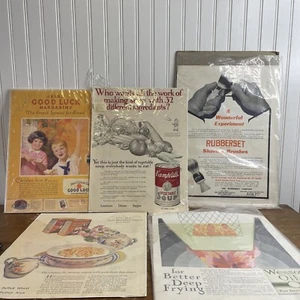 Vintage Original Druck Werbung Dekor Lot Campbell's Soup, Rubberset Rasur, Wesson, etc. - Bild 1 von 8