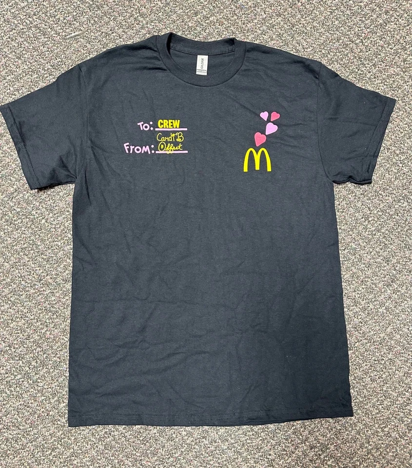 Authentic New McDonald’s Cardi B Offset 2023 Employee Black T Shirt All Sizes - Image 1 of 1