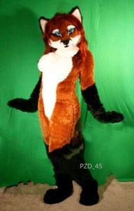 Halloween Long Fur Husky Dog Fox Fursuit Mascot Costume Suit Cosplay Dress #383 - Picture 1 of 3
