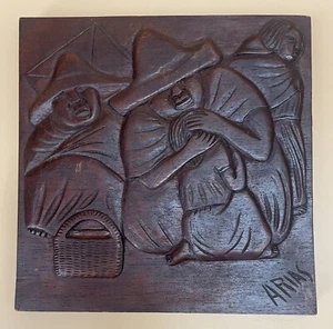 Ignacio Flores Arias, Mexico (b. 1906) Carved Folk Art Wood Panel (A) - Picture 1 of 7