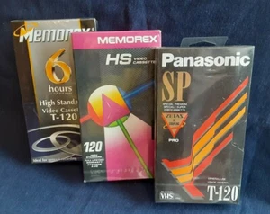 New Blank VHS Tapes - Sealed - Panasonic, Memorex - 120 - Picture 1 of 5
