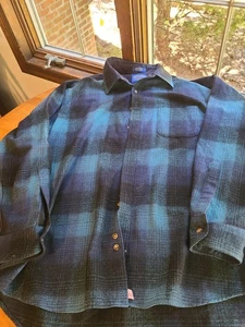 Vintage Pendleton Shirt Men XXL Long Plaid Lodge Flannel Virgin Wool Button USA - Picture 1 of 5