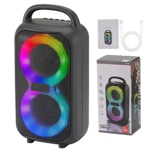 Dual 3 Inch Portable Mini Bluetooth Speakers W/ LED Lights Support FM/USB/TF/TWS - Picture 1 of 8