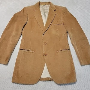 Vtg Larry Mahan Brown Corduroy Blazer Western Jacket Horse Head Buttons Cowboy - Picture 1 of 16