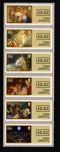 ISLE OF MAN 2020 WEIHNACHTSKRIPPE POST & GO SELBSTKLEBEND 6ER SET POSTFRISCH - Bild 1 von 1