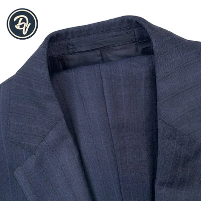 Traje a Medida 40 L Marty's X Ermengildo Zegna "Heritage" Azul Marino Multi Rayas Foto 1 de 4