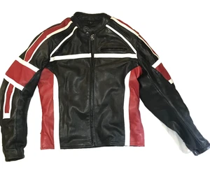 Giacca pelle Longrider originale vintage moto biker fodera zip media - Foto 1 di 14