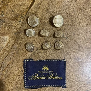 Brooks Brothers BOTTONI DI RICAMBIO set di 8 WATERBURY oro Brooksgate - Foto 1 di 6