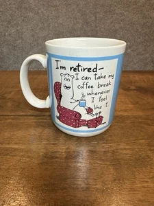 Vintage Shoebox Greetings Retirement Mug Retired Coffee Cup Hallmark 1988 Funny - Picture 1 of 9