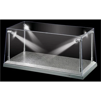 1:18 Display Case w/ 4 Adjustable LED Lights -- Silver -- King Creations KC9922 - Image 1 of 2