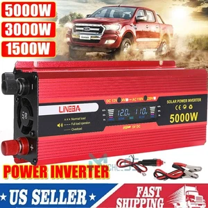 5000W 3000W 1500W inversor de corriente 12v a 110v Para Carro Auto Convertidor - Picture 1 of 52