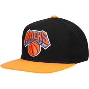 New York Knicks Mitchell & Ness NBA Snapback Hat 2Tone Flat Brim Adjustable Cap - Picture 1 of 4