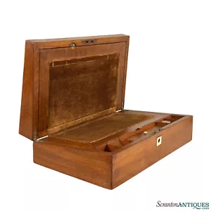 Antique Traditional Cherry Travel Writing Slope Box - Picture 1 of 12