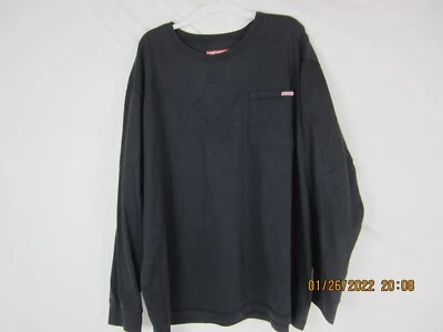 Camiseta masculina Craftsman manga longa gola redonda com bolso XXL preta - Imagem 1 de 4