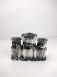 Vintage Bulldog Cruet Set Salt and Pepper Shakers Mustard Jar 60s Foreign Brand - Picture 1 of 8