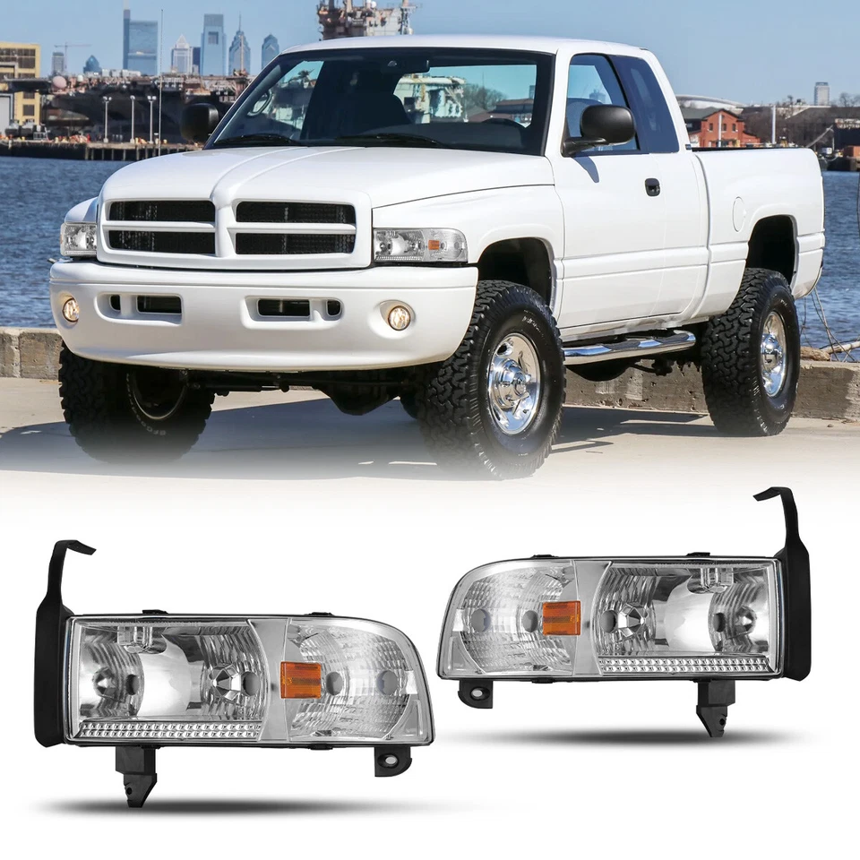 Faros faros delanteros aptos para Dodge Ram 2500 3500/1994-2001 1995-2001 Foto 1 de 4