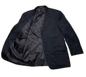 Paulo Solari Wool Black 3 Button Blazer Jacket Mens Size 42R USA - Picture 1 of 14