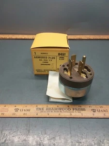 Nos Hubbell 8451 industrieller elektrischer Stecker, 4 Draht, 3-polig 50A 250 V. Ref 8451C - Bild 1 von 3