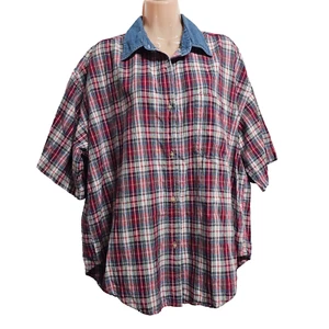Quizz Western Plaid Top Blouse Shirt Women Size 18 Cotton - Picture 1 of 12