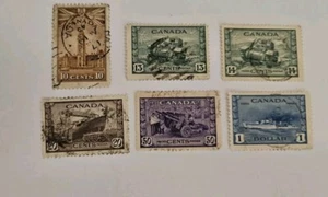 Canadá 1942 Rey Jorge VI Edición Guerra #'s 257 - 262 - Imagen 1 de 1